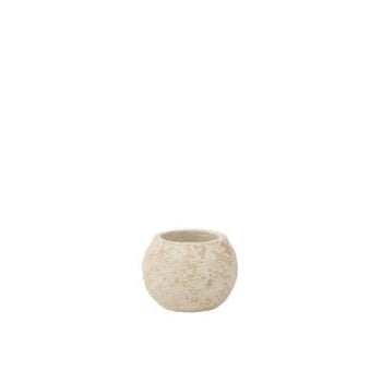 Bloempot rustiek klei wit small