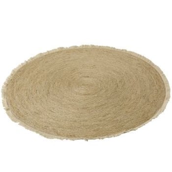 Tapijt kwastjesband mais schil/katoen beige wit