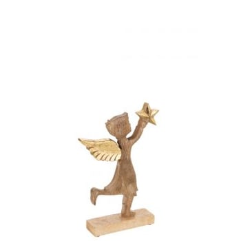 Engel+ster mango hout aluminium naturel/goud large