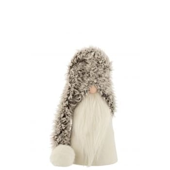 Kerstman winter poly/textiel grijs small
