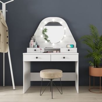Kaptafel Star met verlichting - wit 