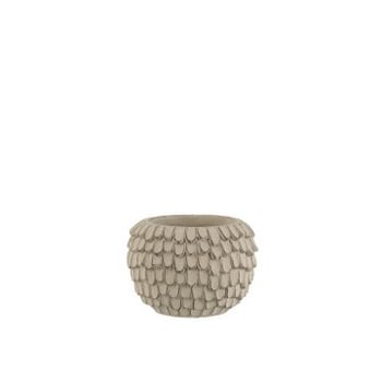 Bloempot blad cement licht grijs extra small