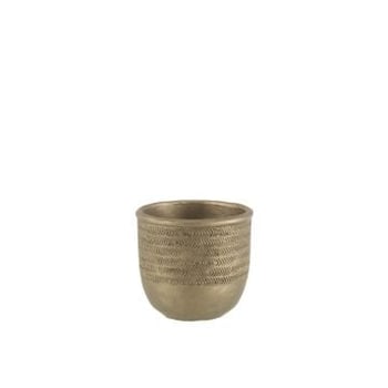 Bloempot chalet cement groen/goud small