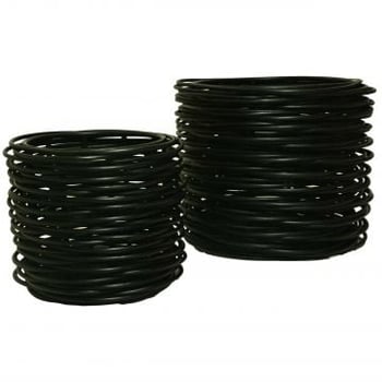 Set van 2 opbergmanden - Ø36x30/Ø50x40 - rotan - zwart