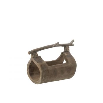 Decoratie stam met handvat hout naturel small