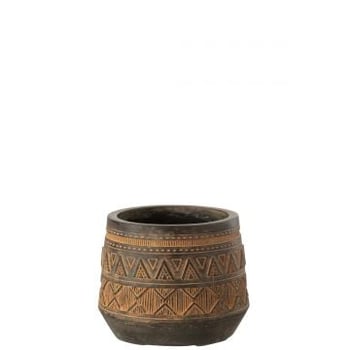 Bloempot etnisch bruin-beige