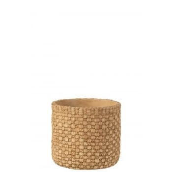 Bloempot gewoven cement beige large