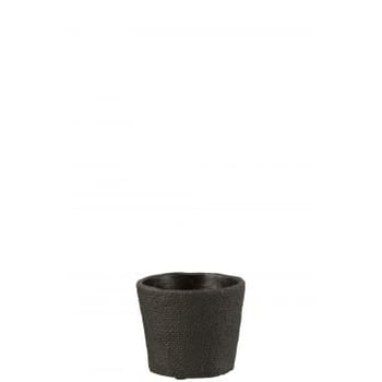 Bloempot bar cement zwart small