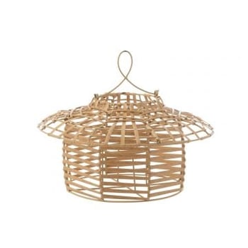 Windlicht hangend laag rattan naturel