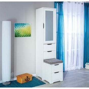 Opbergkast Xavier 44cm 1 deur & 4 lades - wit 