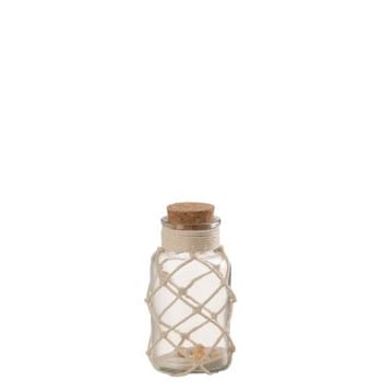 Decoratie vaas sand schelpen glas transparent small