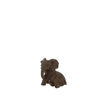 Olifant liggend poly donkerbruin