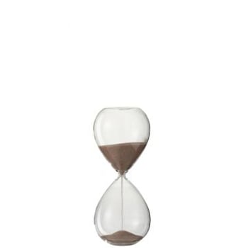 Zandloper deco glas/zand licht roze small