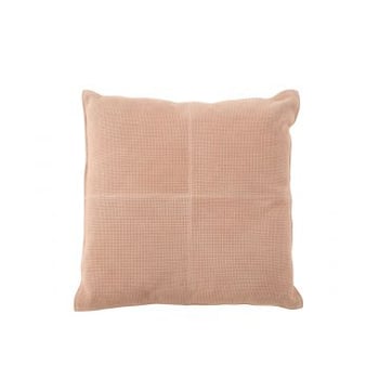 Kussen kruis vierkant leer roze