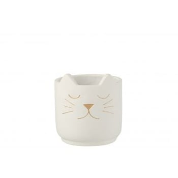 Bloempot kat cement wit goud small