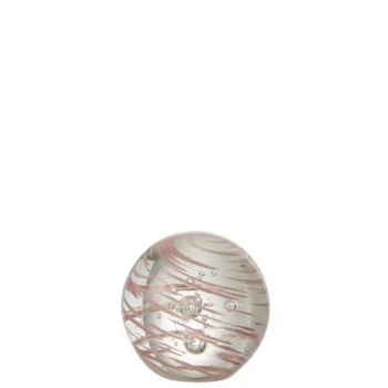 Presse papier draaikolk glas roze small