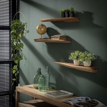 Set van 3 wandplanken Macy 60 cm - acacia