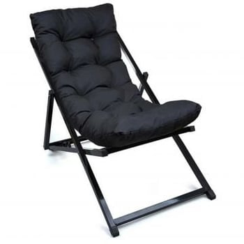 Atelier Del Sofa Poef - 100% Metaal en Polyester | Zwart