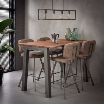 Bartafel Edge 147x80 met acaciahout - bruin/grijs