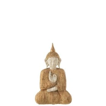 Boeddha zittend poly naturel/beige small