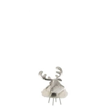 Hert metaal/textiel zilver/wit small