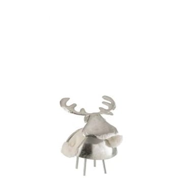 Hert metaal/textiel zilver/wit medium
