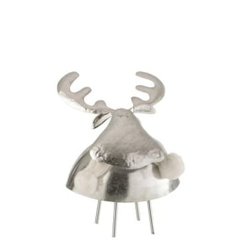 Hert metaal/textiel zilver/wit large