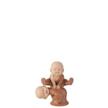 Monnik springend polyresine bruin