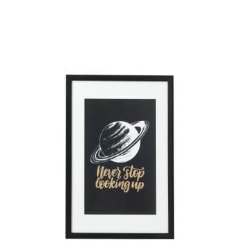 Wanddecoratie maan papier/plastiek zwart