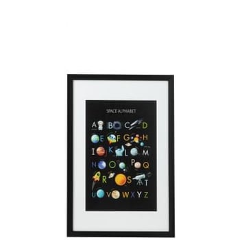 Wanddecoratie alfabet papier/plastiek zwart