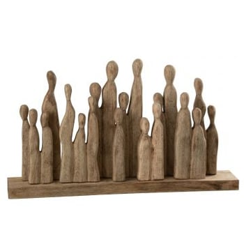 Grote groep figuren hout naturel