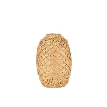 Vaas rieten bamboe naturel medium