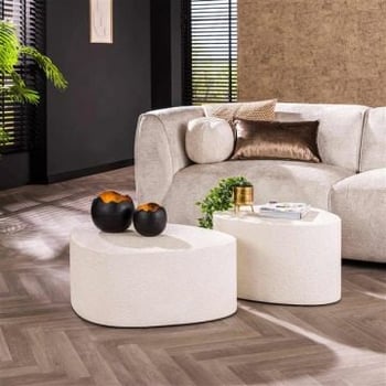 Set van 2 salontafels Stella-marmer composiet