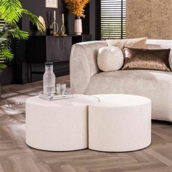 Salontafelset Moonstone Ø 61 cm-marmercomposiet