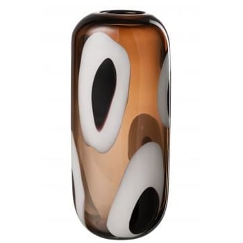 Vaas izzy glas wit/bruin large