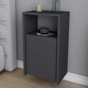 Nachtkastje Nadim - 25x36x61 cm - MDF/zwart