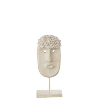 Gezicht staander etnisch steen/resine beige small