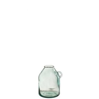 Vaas handvat cilinder gerecycleerd glas small