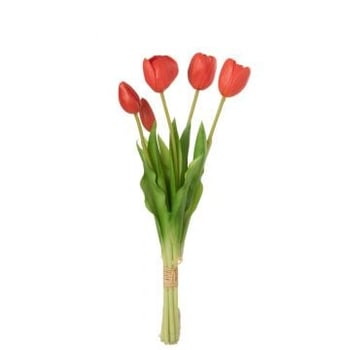 Boeket tulpen 5stuks pu koraal roze medium