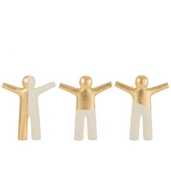 P'tit maurice resine creme/goud assortiment van 3