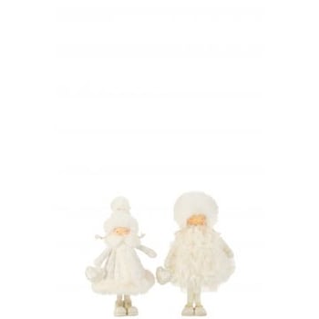 Meisje staand vacht textiel wit small assortiment van 2