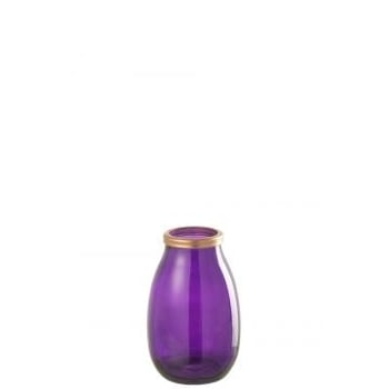 Vaas goud boord glas paars small