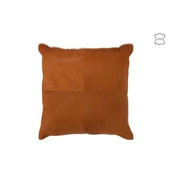 Kussen koehaar leder camel