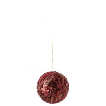 Bal hanger pailletten textiel burgundy large