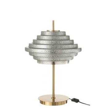 Tafellamp led goud metaal/rookglas