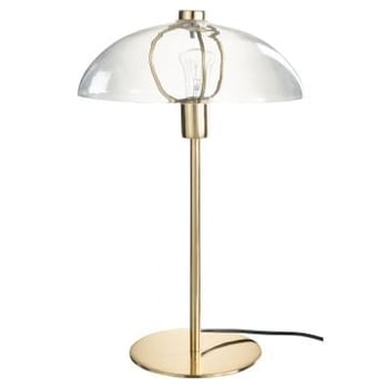 Tafellamp jeff metaal/glas transparant/goud