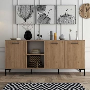 Woody Commode Eik 180cm | Metalen poten
