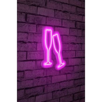 Neonverlichting champagneglazen - Wallity reeks - Roze