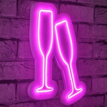 Neon Graph Decoratieve plastic ledverlichting | Roze | 35 x 26 x 2 cm