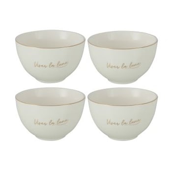 Doos van 4 kom porselein viser la lune wit/goud small